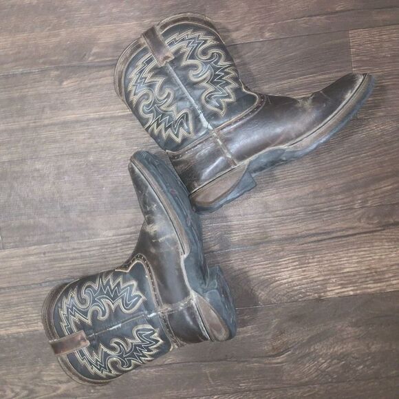 Durango 2.5 kids 8 inch embroidered tan & black western cowboy boots - Picture 2 of 6